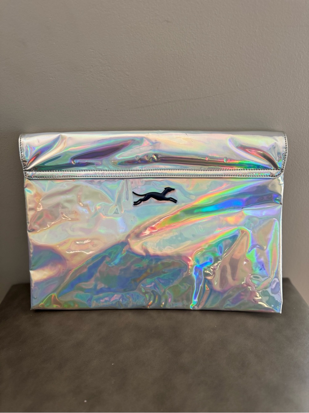 Bimba Y Lola Holographic Clutch Wristlet - Iridescent Silver